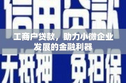 应城工商户贷款，助力小微企业发展的金融利器
