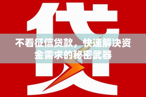 应城不看征信贷款，快速解决资金需求的秘密武器
