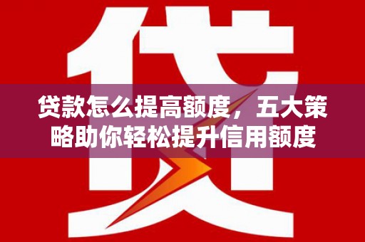 应城贷款怎么提高额度，五大策略助你轻松提升信用额度