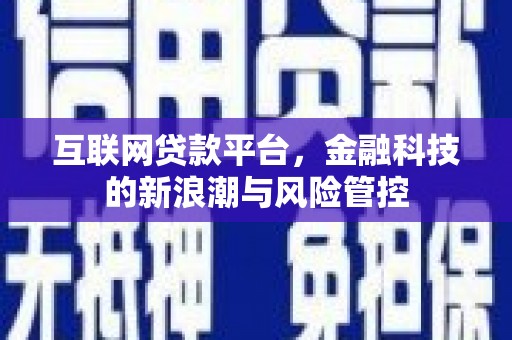应城互联网贷款平台，金融科技的新浪潮与风险管控