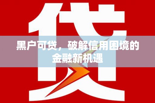 应城黑户可贷，破解信用困境的金融新机遇
